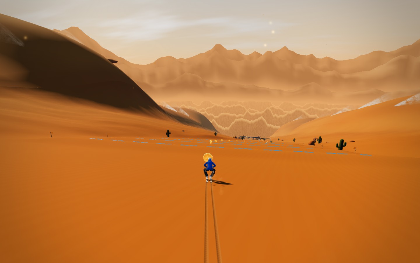 Start der Wüsten-Abfahrt in Alpine Rush